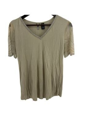 BKE Boutique Beaded Sleeve Top XS